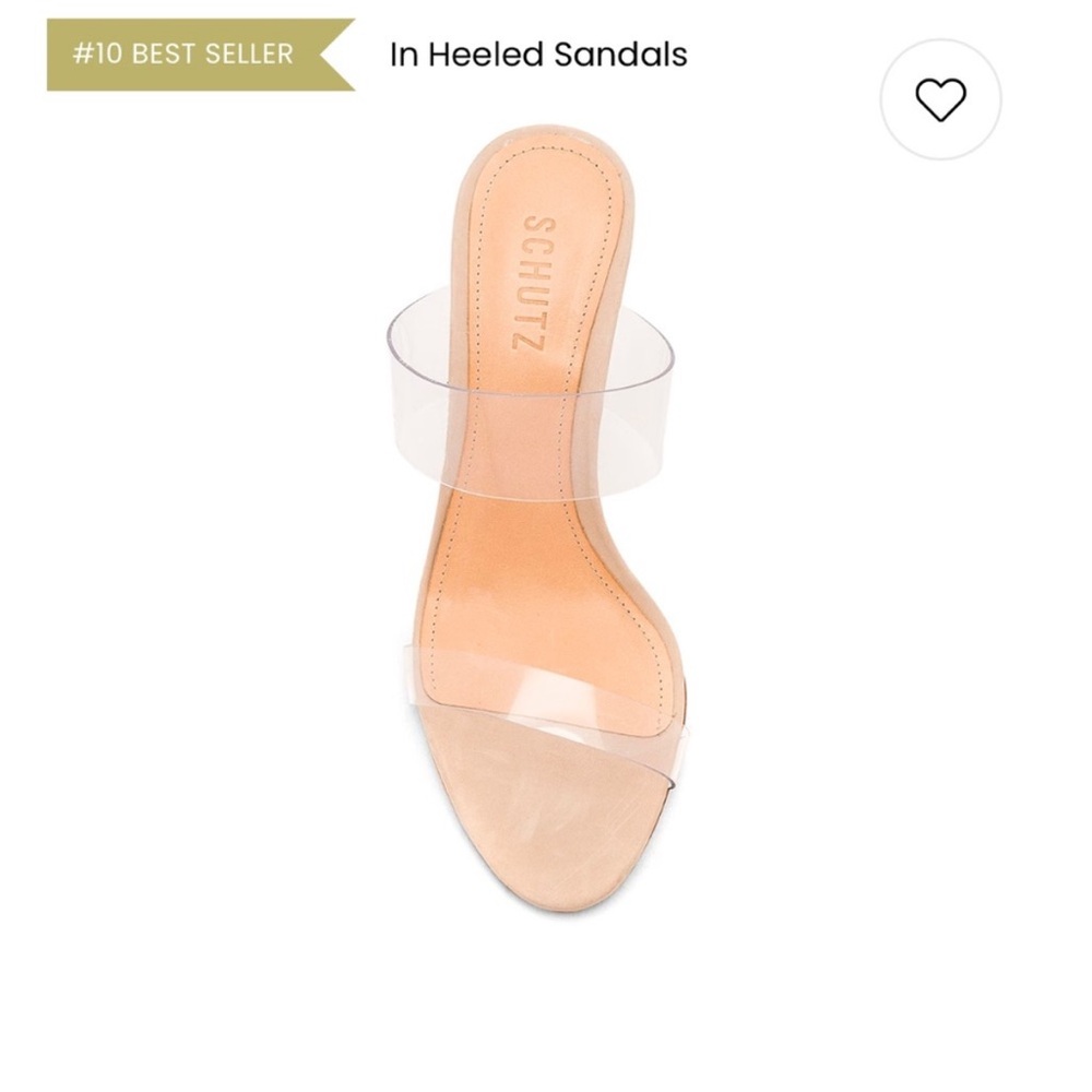 Schutz nude heel sandals clear strap